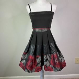 Rinascimento Womens Small ALine Skirt Fit & Flare Mini Dress Pleated Black